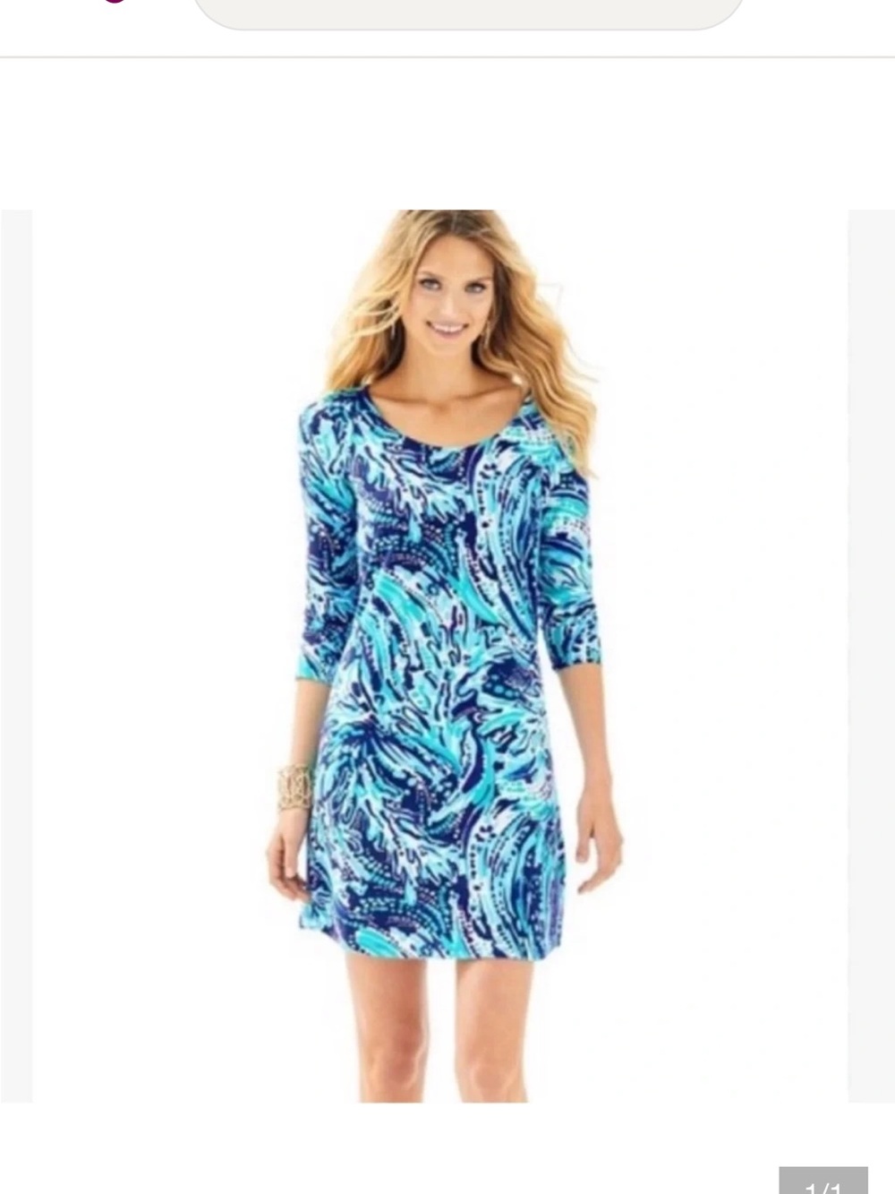 Lilly Pulitzer Tammy Dress Blue & Aqua Printed Mini Dress